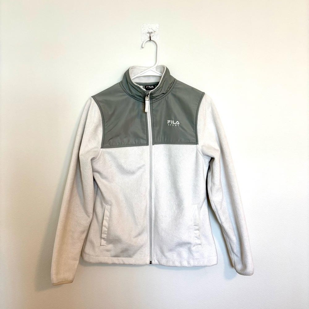 Fila Sport Jacket Womens XS, White, Faux Fur
